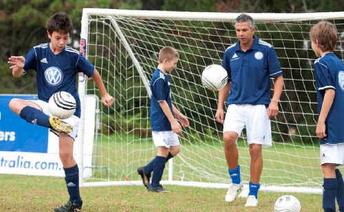 Sydney FC National Youth League coach Steve Corica keeps a careful watch on the junior football talent ahead of Junior Masters. Sydney FC National Youth League coach Steve Corica keeps a careful watch on the junior football talent ahead of Junior Masters.